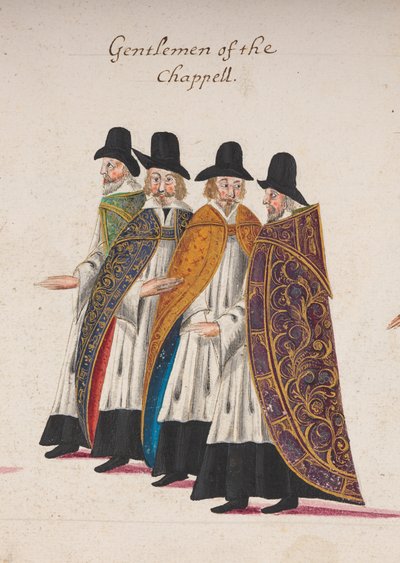 Gentlemen of the Chappell, yksityiskohta osasta kuningatar Elisabet I:n hautajaiskulkueesta Westminster Abbeyyn, 28. huhtikuuta 1603 tekijältä English School