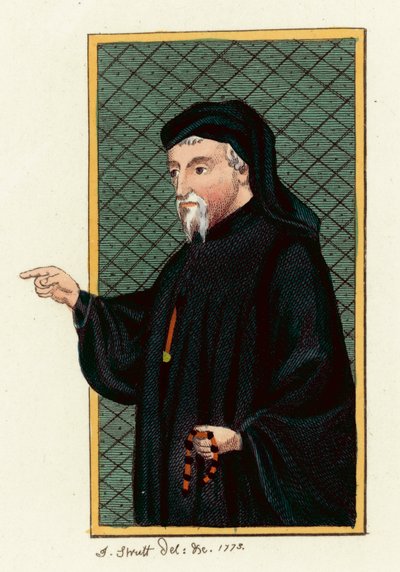 Geoffrey Chaucer (värillinen kaiverrus) tekijältä English School