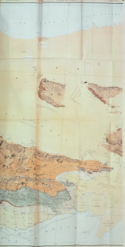 Cutchin aavikon geologinen kartta, 1870 tekijältä English School
