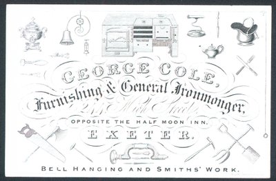 George Cole, kaluste- ja yleinen rautakauppias, kauppakortti tekijältä English School