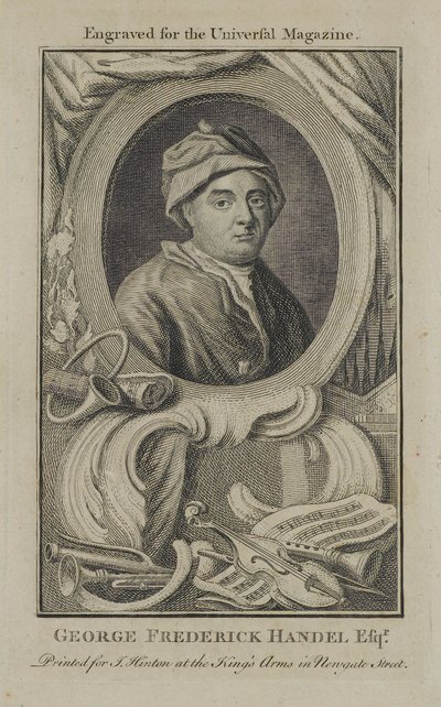 George Frideric Händel, kaiverrettu Universal Magazinea varten, n. 1760 tekijältä English School