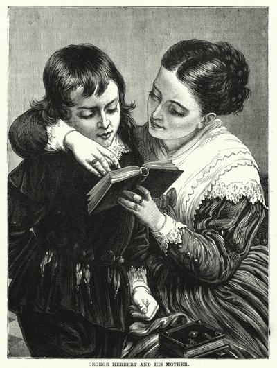George Herbert ja hänen äitinsä (kaiverrus) tekijältä English School