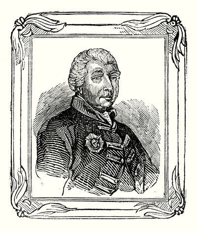 Yrjö III, Yrjö II:n pojanpoika syntyi 1738; kruunattiin vuonna 1760; ja kuoli vuonna 1820 (kaiverrus) tekijältä English School