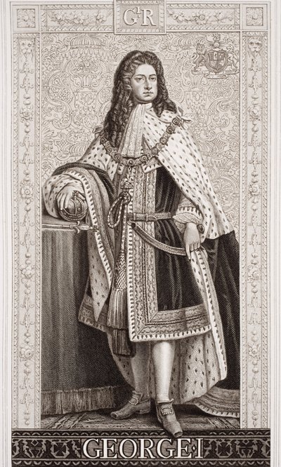 George I (1660-1727) teoksesta "Englannin ja Skotlannin historian kuvituksia" osa II tekijältä English School