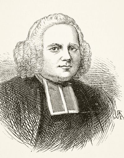 George Whitefield, William Hickman Smith Aubreyn (1858-1916) teoksesta The National and Domestic History of England, julkaistu Lontoossa, noin 1890 tekijältä English School