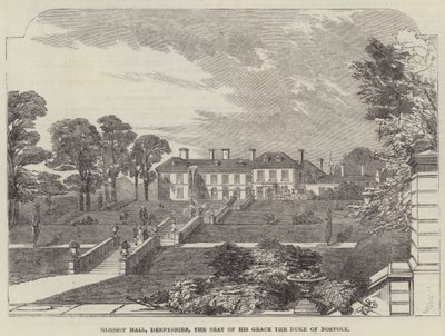 Glossop Hall, Derbyshire, Hänen armonsa Norfolkin herttua (kaiverrus) tekijältä English School