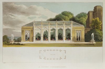 Goottilainen konservatorio, 1832 (värikaiverrus) tekijältä English School