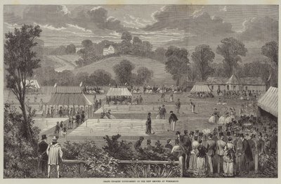 Grand Croquet Tournament on the New Ground at Wimbledon (kaiverrus) (kaiverrus) tekijältä English School