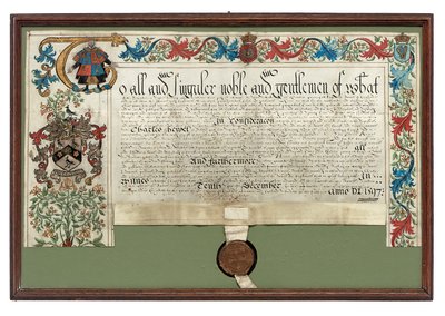 Charles Hewittille aseavustus, 1597 tekijältä English School