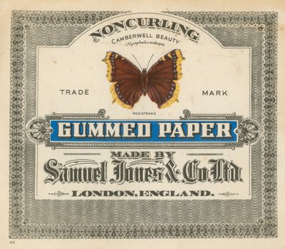 Gummed Paper, valmistaja Samuel Jones & Co Ltd, Lontoo tekijältä English School
