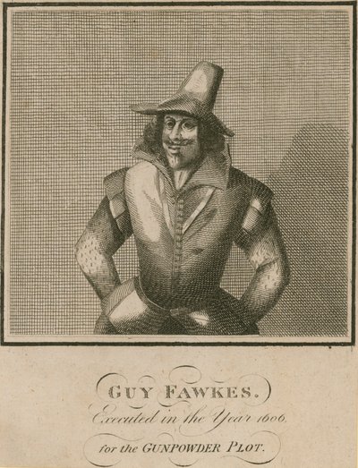 Guy Fawkes, teloitettiin vuonna 1606 ruutijuonista tekijältä English School