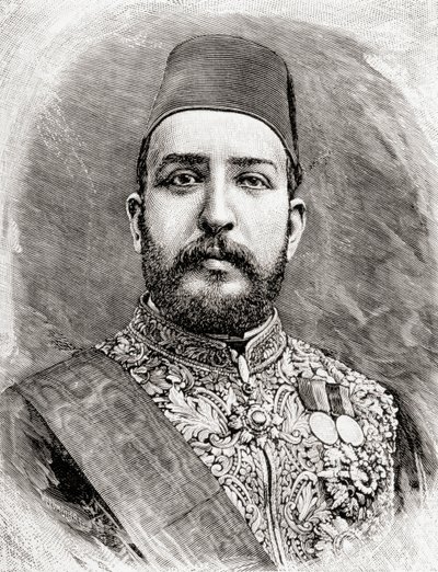 HH Muhammad Tewfik Pasha, Tawfik Egypti, 1890 (puukaiverrus) tekijältä English School