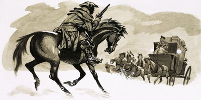 HIghwayman hyökkäämässä vaunuun tekijältä English School
