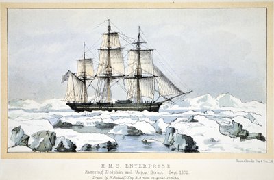 HMS Enterprise saapuu Dolphinin ja Unionin salmeen, syyskuu 1852 tekijältä English School