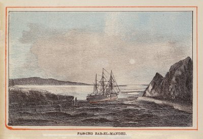 HM Indian Troop-Ship: Bab-El-Mandedin ohi (värillinen kaiverrus). tekijältä English School