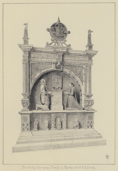 Haddon Hall, Dorothy Vernonin hauta Bakewellin kirkossa (litho) tekijältä English School