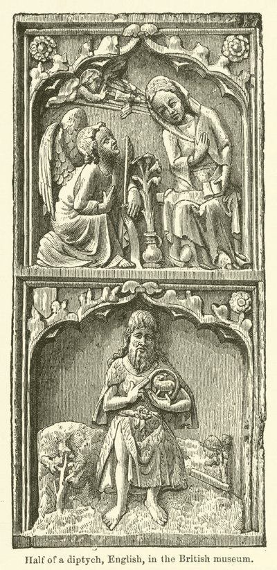 Puolet diptyykistä, englanti, British Museumissa (kaiverrus) tekijältä English School