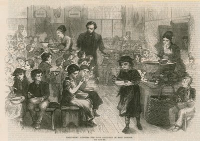 Halfpenny-illallisia köyhille lapsille Itä-Lontoossa tekijältä English School