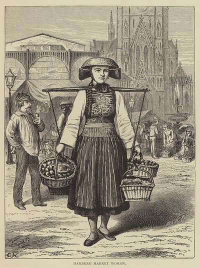 Hamburg Market Woman (kaiverrus) tekijältä English School
