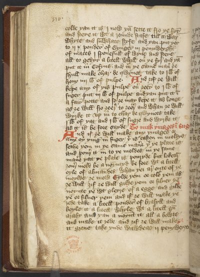 Harley MS 2378 Lääketieteelliset ja kulinaariset reseptit, n. 1395 (muste vellum) tekijältä English School