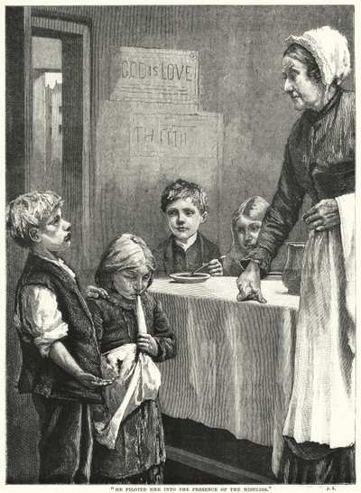 "Hän ohjasi hänet rakastajatarin luo" (kaiverrus) tekijältä English School