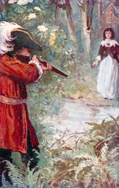 "Hän veti liipaisimesta" (värilitografia) tekijältä English School
