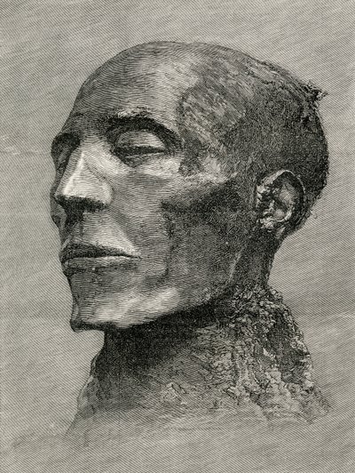 Menmaatre Seti I:n, joka tunnetaan myös nimellä Sethos I, muinaisen Egyptin farao, muumion pää, The Worlds Inhabitants -julkaisusta G.T. Bettany, julkaistu 1888 tekijältä English School