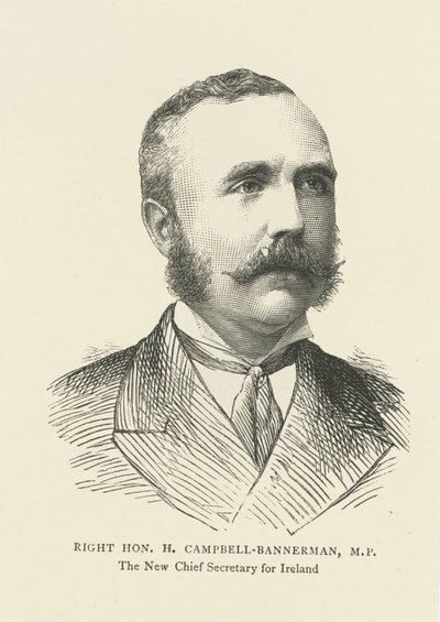 Henry Campbell-Bannerman Irlannin pääsihteeriksi (kaiverrus) tekijältä English School