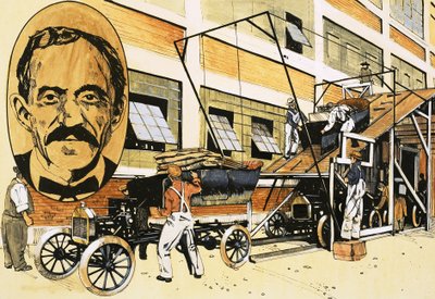 Henry Ford ja hänen ensimmäinen tuotantolinja vuodelta 1908 tekijältä English School