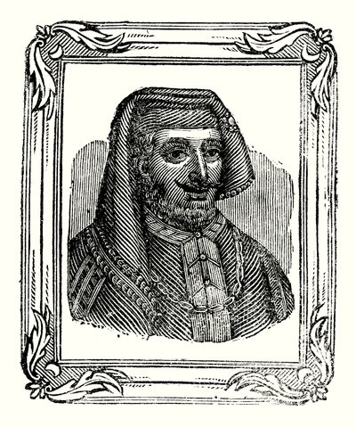 Henrik IV syntyi vuonna 1366, kruunattiin vuonna 1399 ja kuoli vuonna 1413 (kaiverrus) tekijältä English School