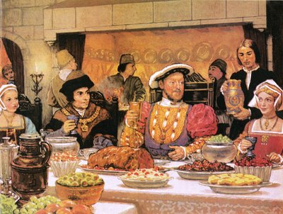 Henrik VIII ja Sir Thomas More oikealla tekijältä English School