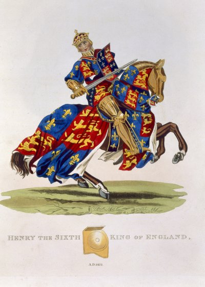 Henrik VI, Englannin kuningas (1421-71), 1422, Ancient Armourista, Samuel Rush Meyrick, 1824 tekijältä English School