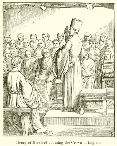Henry of Hereford hakee Englannin kruunua tekijältä English School