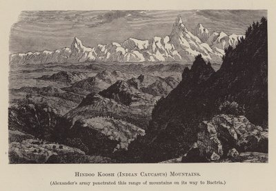 Hindoo Koosh, Intian Kaukasus, vuoret (kaiverrus) (kaiverrus) tekijältä English School