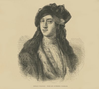 Horatio Walpole autenttisesta muotokuvasta (kaiverrus) tekijältä English School