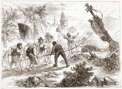 Hottinger tuhoaa kuvan, kuvitus James Aitken Wylien (1808-1890) Protestantismin historiasta, pub. 1878 tekijältä English School