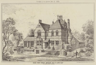 House Park Street Bridgend, W J Lewis Esquire (kaiverrus) tekijältä English School