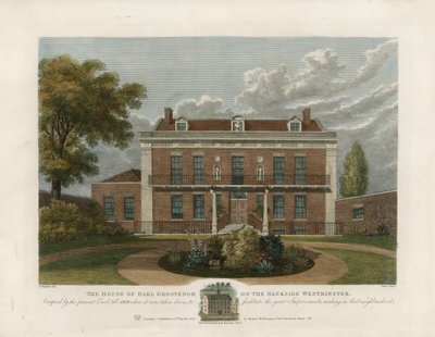 Earl Grosvenorin talo Banksidessa, Westminster. Purettu vuonna 1809 tekijältä English School
