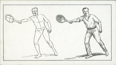 Miten piirtää: Hahmo pelaa tennistä (litografia) tekijältä English School