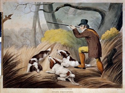 Nokan metsästys Englannissa. Akvarellikaiverrus 1800-luvulta. Gien, metsästysmuseo. tekijältä English School