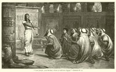 "Minä olen Joosef, veljenne, jonka myitte Egyptiin", Genesis, xlv, 4 (kaiverrus) tekijältä English School