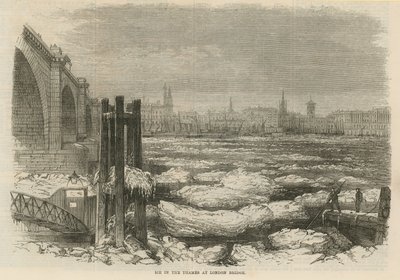Jäätä Thamesissa London Bridgellä tekijältä English School