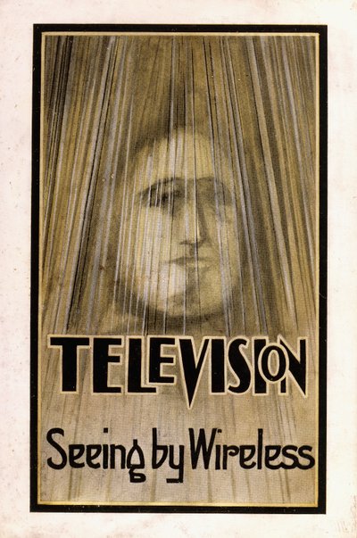 Kuvitettu suojapaperi "Television, 1926" ensimmäiseen painokseen tekijältä English School