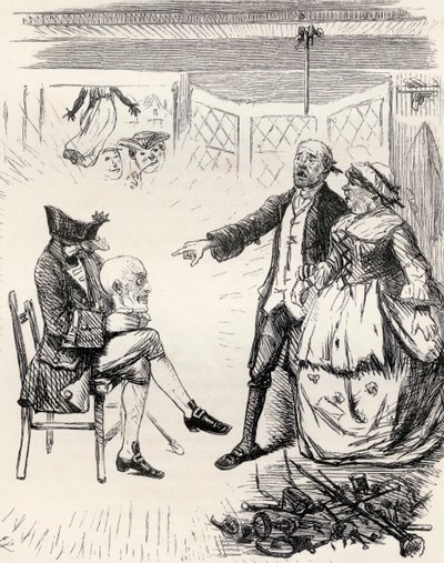 Kuvitus J. Leechin mukaan runolle "The Legend of Hamilton Tighe", Thomas Ingoldsbyn teoksesta "The Ingoldsby Legends or Mirth and Marvels", julkaistu vuonna 1865 tekijältä English School