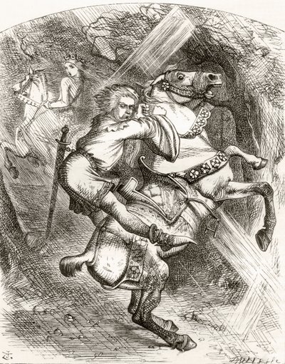 Kuvitus J. Tennielin mukaan runolle "The Blasphemer