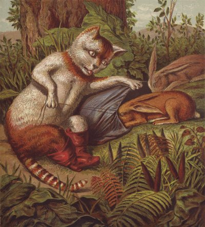 Kuvitus pillulle saappaissa (väri litho) tekijältä English School