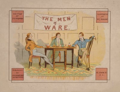 Kuvitus The Men of Ware -lehden kuvitus, n. 1880 (värilitografia). tekijältä English School