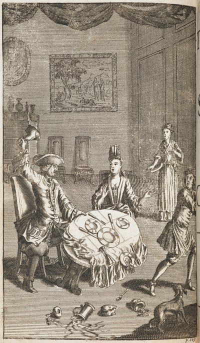 Kuvitus William Shakespearen teokseen "The Taming of the Shrew", julkaisija Jacob Tonson, Lontoo tekijältä English School