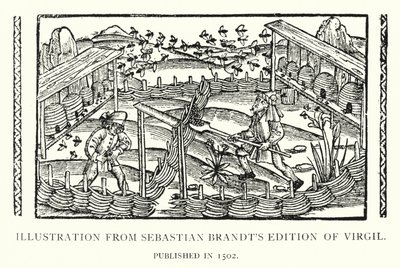 Kuvitus Sebastian Brandtin vuonna 1502 julkaistusta Vergilius-julkaisusta (litho) tekijältä English School