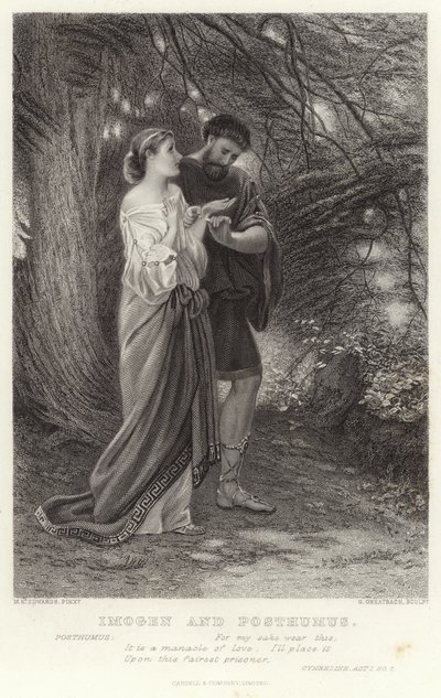 Imogen ja Posthumus, Cymbeline, Act I, Sc 2 tekijältä English School